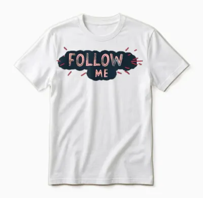 Joli Emblème Follow Me Pour Adultes Et Enfants Unisex T-Shirt - White