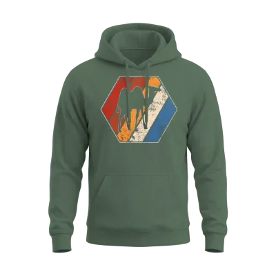 Camel Retro Unisex Hoodie - Military Green