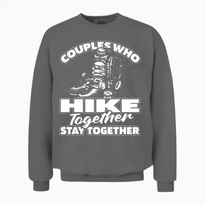 Hiking Hike Couple Unisex Sweatshirt - Graphite Heather