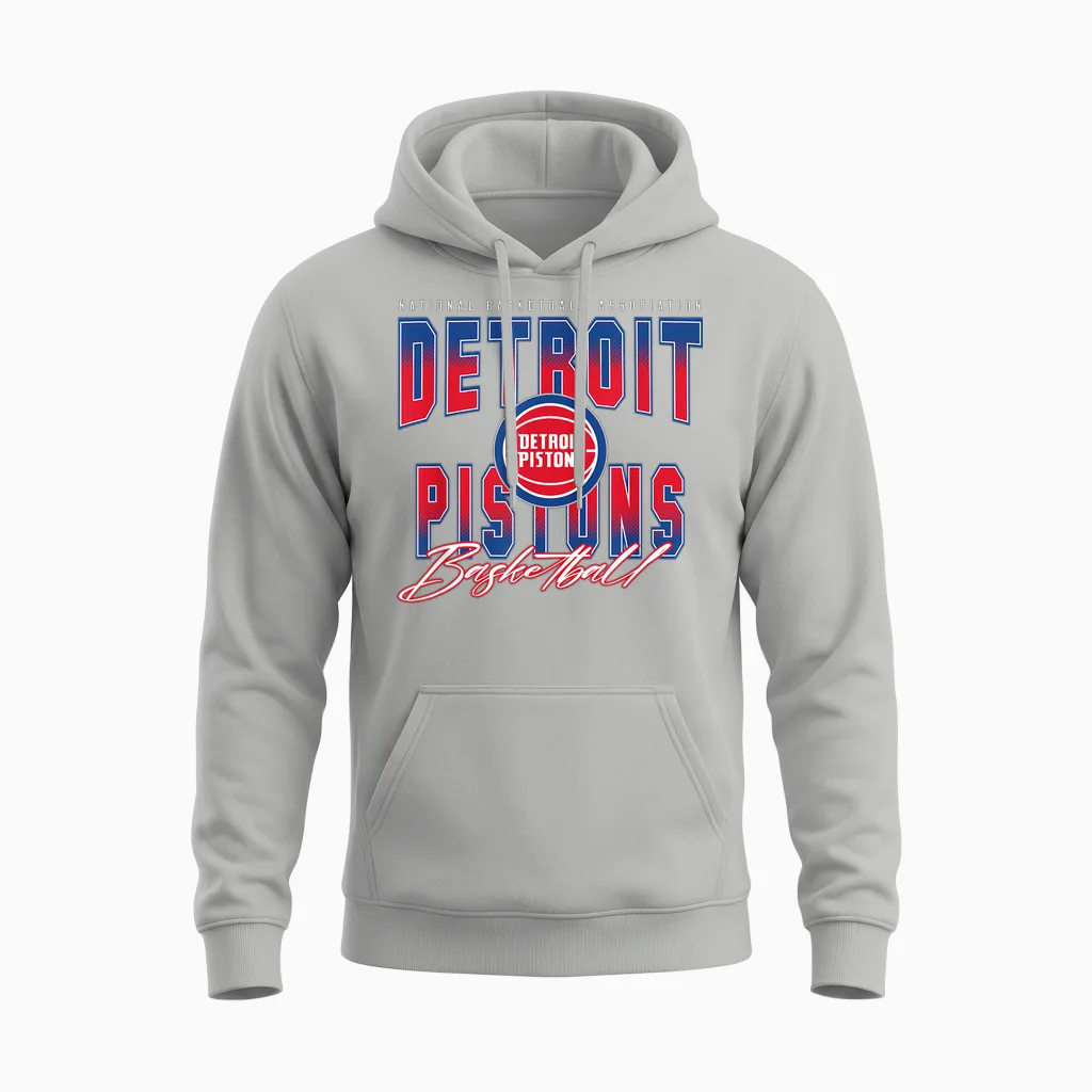 Nba Official Detroit Pistons Fade Out Unisex Hoodie in Ash