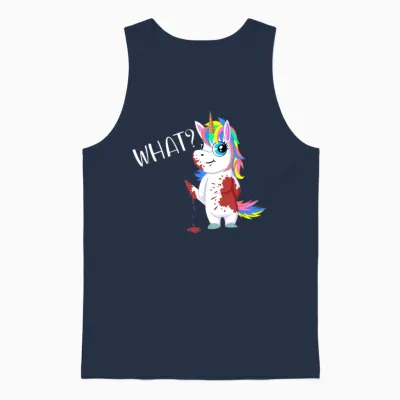 Funny Unicorn Gift Unisex Tank Top - Navy