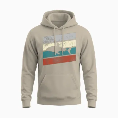 Dolphin Retro Unisex Hoodie - Sand