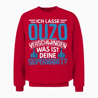 Lustige Grafiken Und Mehr Ouzo Schnaps Spruch Geschenk Greiche Griechenland Geschenkid T-Shirt, Unisex-Erwachsene, Schwarz, S Unisex Sweatshirt - Red