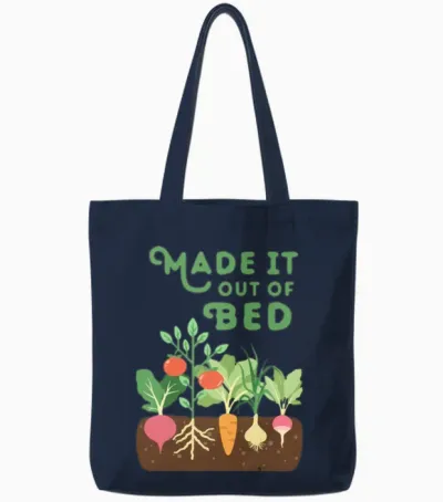 Gardener Plants Flower Tote Bags - Navy