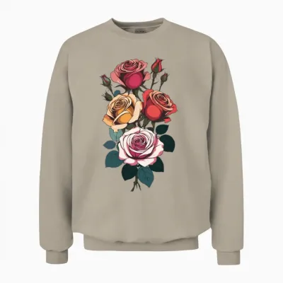 Vintage Rose Bouquet Unisex Sweatshirt - Sand