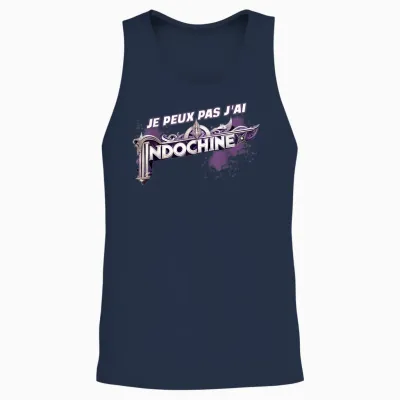 Indochine Design Fan Music Man Woman T-Shirt, Black, S Unisex Tank Top - Navy