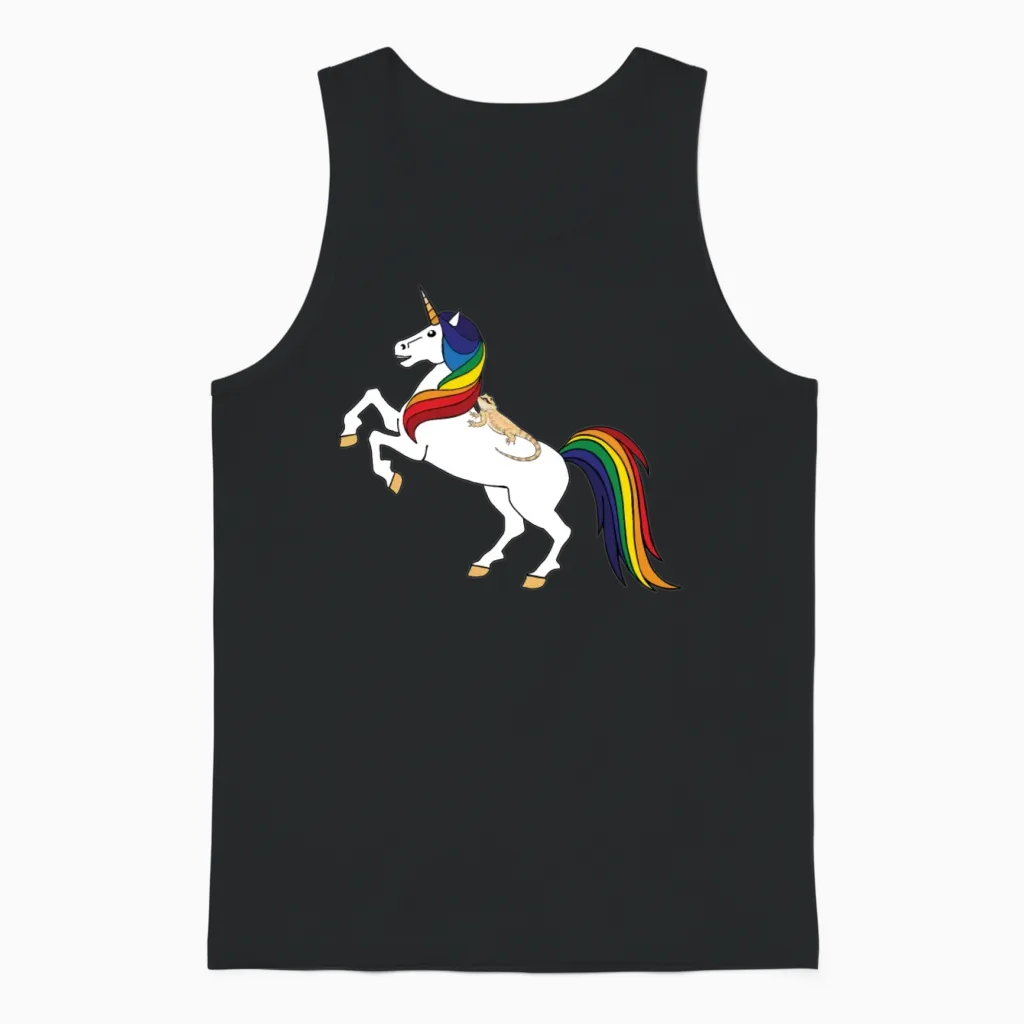 Bearded Dragon Unisex Tank Top in Black