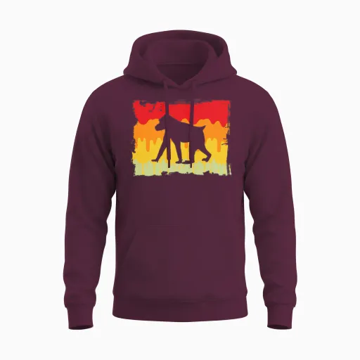 Monkey Retro Unisex Hoodie - Maroon