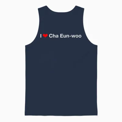 In the Heart, Cha Eun-Woo Unisex Tank Top - Navy
