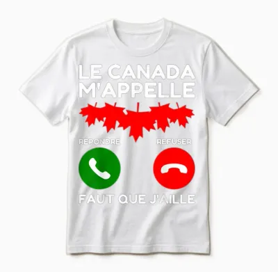 I Bar in Canada Maple Leaf: Canada Calls Me Unisex T-Shirt - White