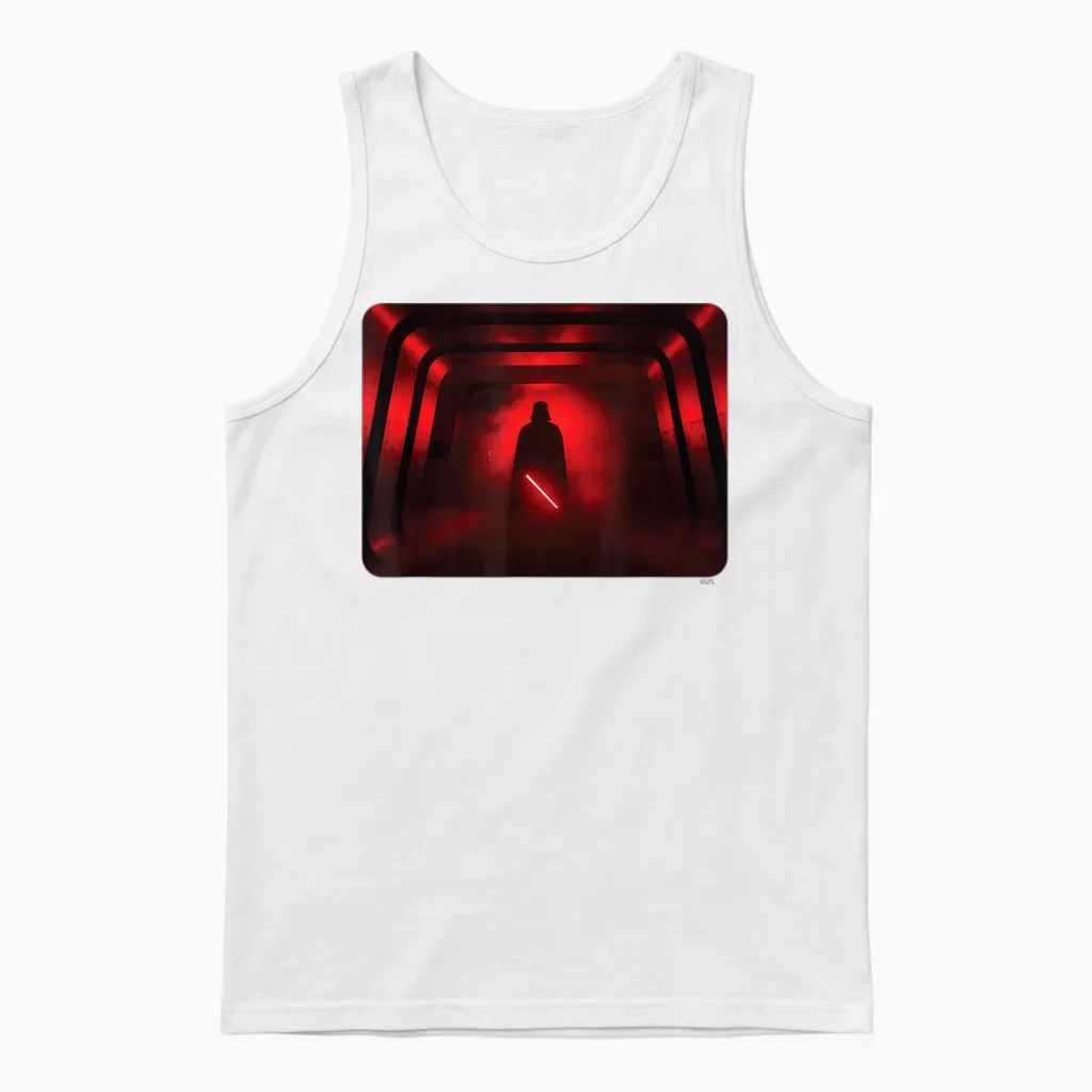 Star Wars Darth Vader Red Lightsaber Shadow Unisex Tank Top in White