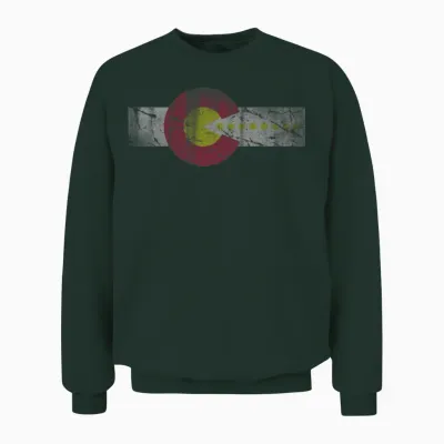 Retro 80s Flag of Colorado Unisex Sweatshirt - Forest