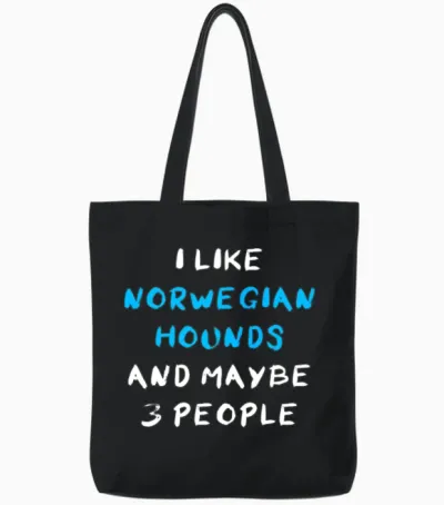 Norwegian Hound Funny Tote Bags - Black