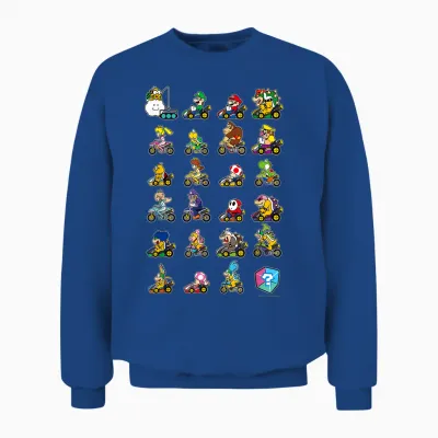 Mario Kart Character Stacks Unisex Sweatshirt - Royal