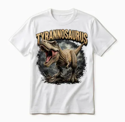Tyrannosaure Dinosaure Prédateur Jurassique T Rex Rugissement Unisex T-Shirt - White