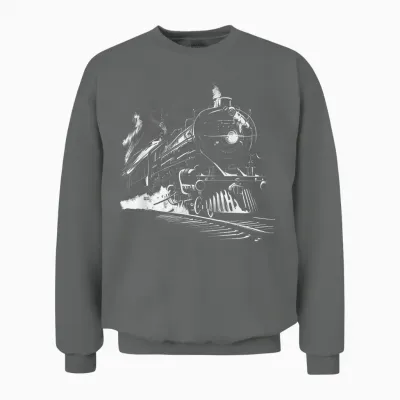 Steam Train Locomotive Train Vintage Train T-Shirt, Black, S Unisex Sweatshirt - Graphite Heather