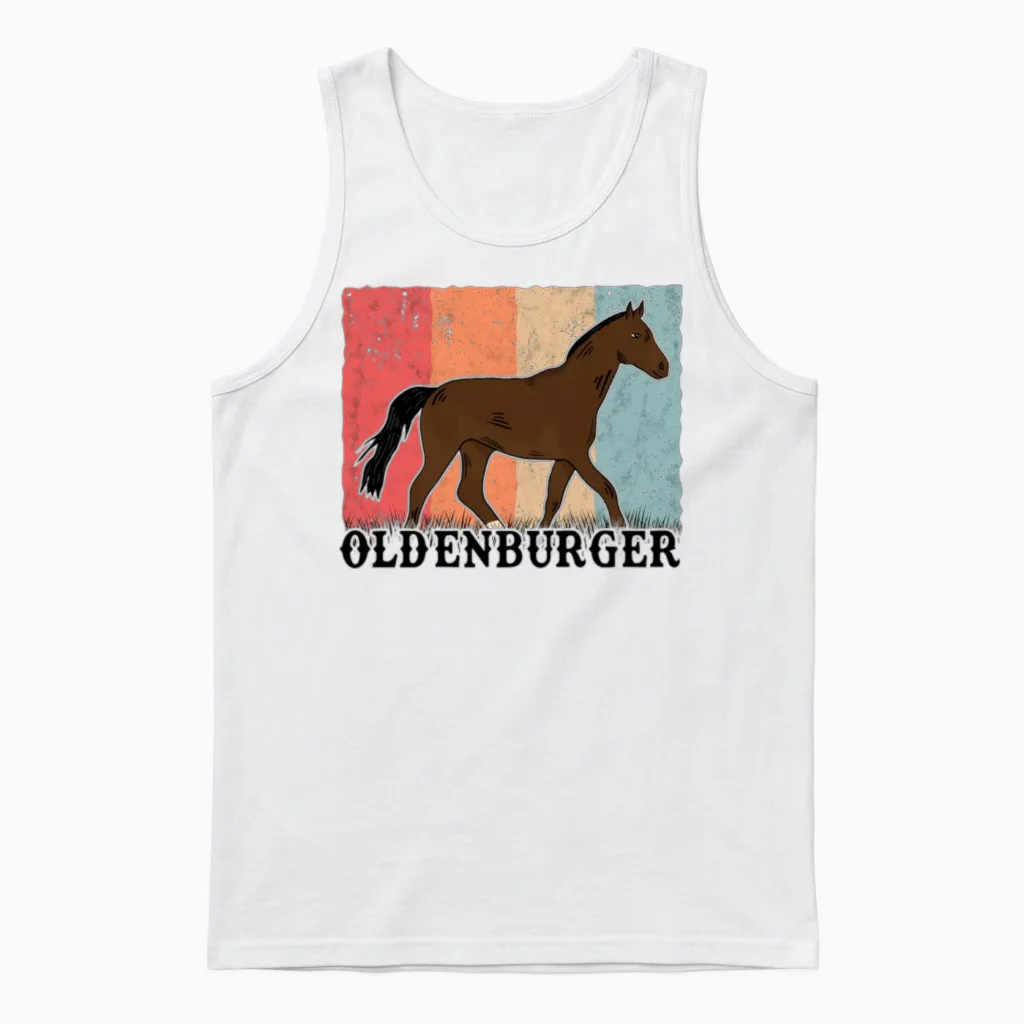 Oldenburg Horse Retro Lovers Unisex Tank Top - White