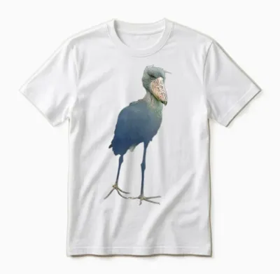 Schuhschnabel Abu Markub Bird Funny T-Shirt, Black Unisex T-Shirt - White