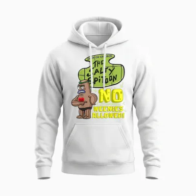 Mademark X Spongebob Squarepants - Salty Spitoon No Weenies Allowed Spongebob Gym Bodybuilder Unisex Hoodie - White