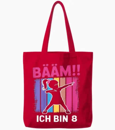 Bääm Ich Bin 8 Dabbing Mädchen 8. Geburtstag Tote Bags - Red