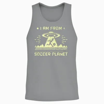 I Am from Soccer Planet Funny Soccer Alien Unisex Tank Top - Sport Grey