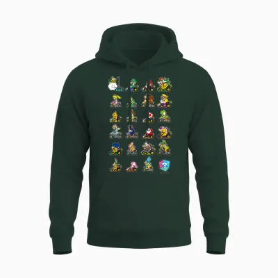 Mario Kart Character Stacks Unisex Hoodie - Forest