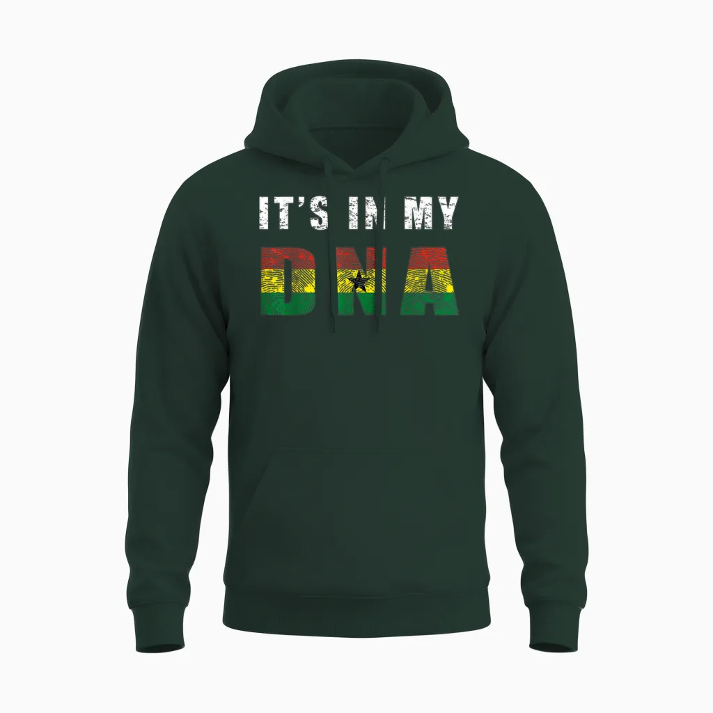 Flag of Ghana, Flag of Ghana. T-Shirt, Black, S Unisex Hoodie in Forest