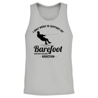 Barefoot Skiing Water Sport Motorboat Unisex Tank Top - Ash – 2