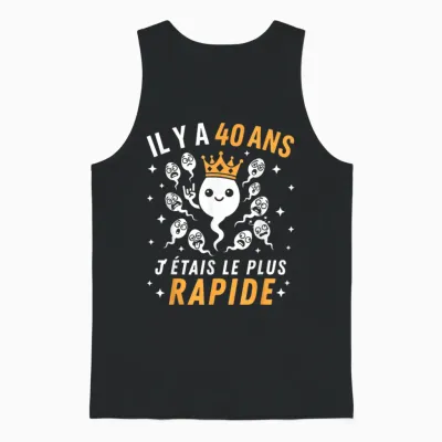 Graine Joke Birthday 40 Years Fastest Humor Unisex Tank Top - Black