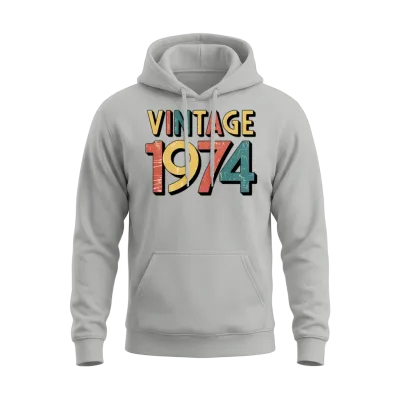 Vintage 1974 Retro 50th Birthday Gift - Classic 19 Unisex Hoodie - Ash