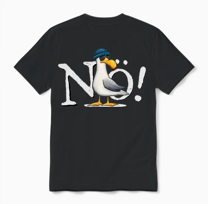 Nö! Mach Ich Nich! Kein Bock Nichtstun Nordsee Ostsee Möwe Unisex T-Shirt in Black