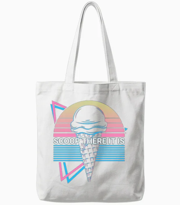 Ice Cream Retro Tote Bags in White