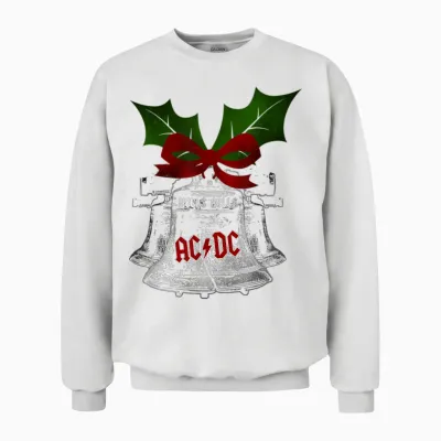 Official Ac/dc Hells Bells Christmas Merch for Music Fans Unisex Sweatshirt - White