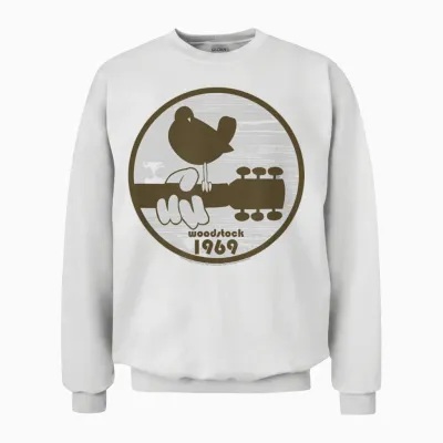Woodstock - Bird Logo 1969 T-Shirt, White Unisex Sweatshirt - White
