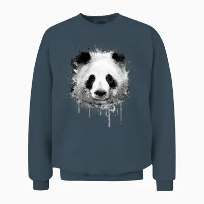 Cool Artistic Panda Portrait (watercolor Design) Unisex Sweatshirt - Dark Heather