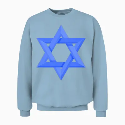 Star of David Unisex Sweatshirt - Light Blue