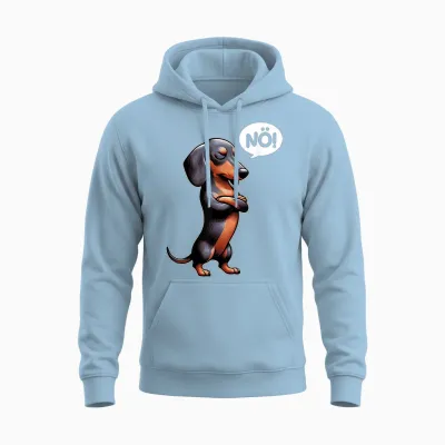 Dickköpfiger Rauhaardackel Nö Dachshund Dog Funny Dog T-Shirt, Black Unisex Hoodie - Light Blue