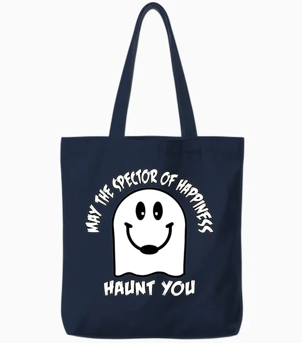 The Spector of Happiness Retro Tote Bags - Navy