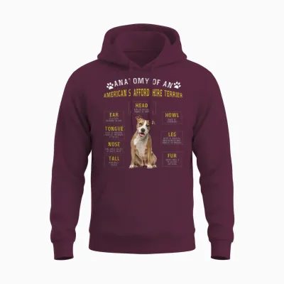 Lustige Anatomie Amstaff Geschenke Für Frauen Und Männer Unisex Hoodie - Maroon