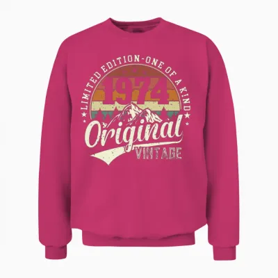 Vintage 1974 Limited Edition Unisex Sweatshirt - Heliconia