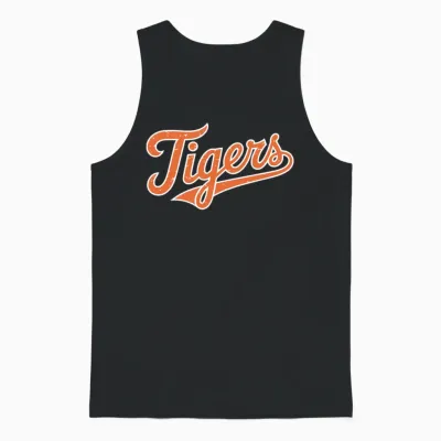 Retro Tigers Throwback Unisex Tank Top - Black