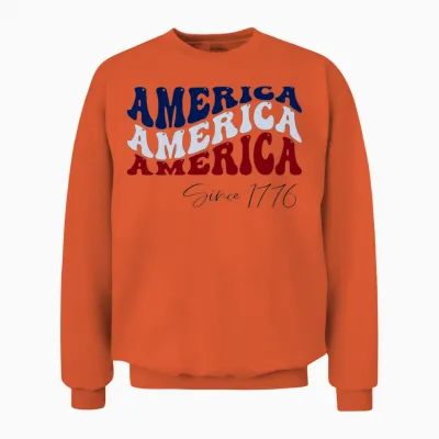 America Retro Unisex Sweatshirt - Orange