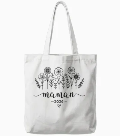 Femme Future Maman 2026 Announcement Pregnancy Mom 2026 Tote Bags - White