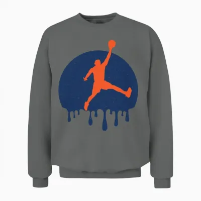 Retro Basketball Dripping Unisex Sweatshirt - Graphite Heather