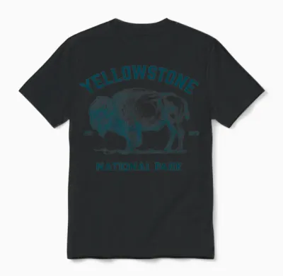 Yellowstone Bison Vintage Logo Unisex T-Shirt - Black