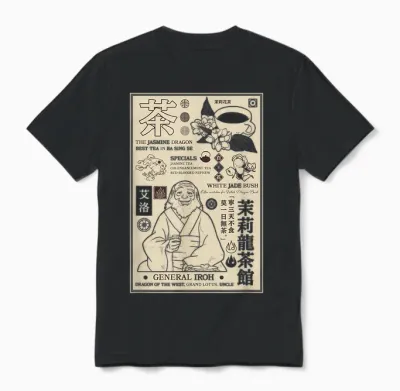 Avatar: the Last Airbender General Iroh Info Unisex T-Shirt - Black