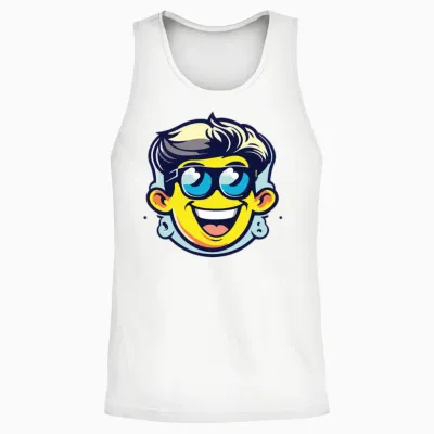 Cartoon Funny Men Unisex Tank Top - White