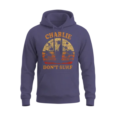 Charlie Does Not Surf in the Military Vietnam War Unisex Hoodie - Heather Sport Dark Navy