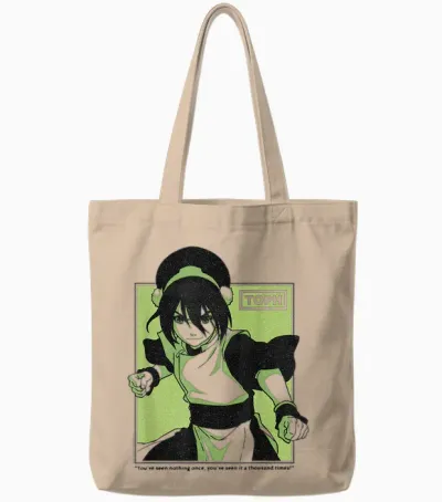Avatar: the Last Airbender Toph Blind Bandit Nickelodeon Tote Bags - Natural