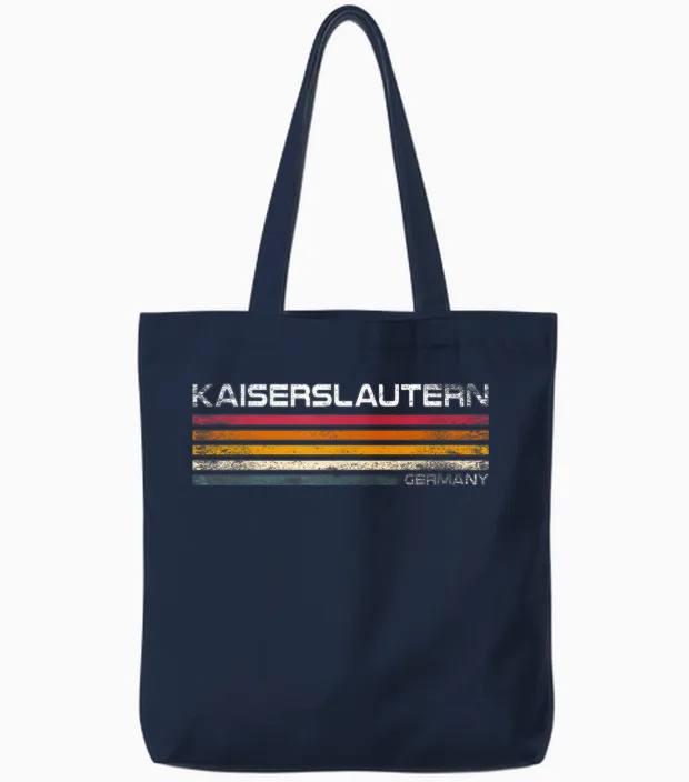 Kaiserslautern Retro Design Kaiserslautern Souvenir Germany Tote Bags in Navy